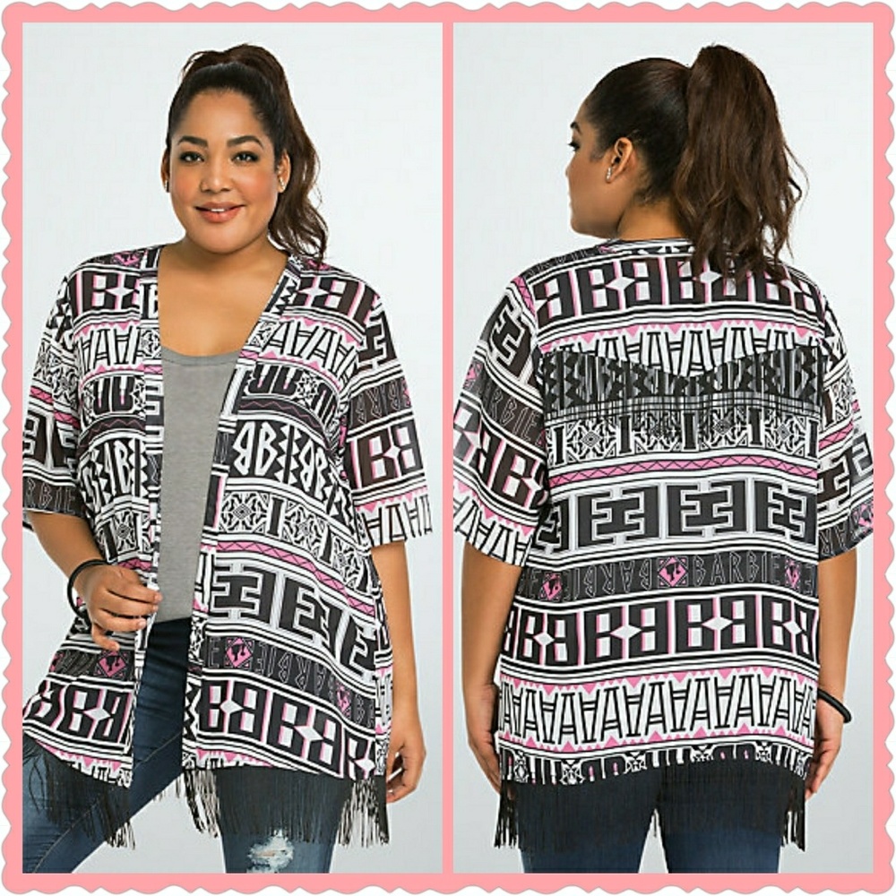 TORRID MATTEL BARBIE FRINGE KIMONO SIZE 2 (2X)